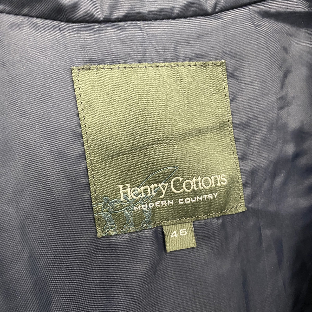 Henry Cotton’s　ヘンリーコットンズ　フルジップナイロンベスト　中綿入り　黒　ブラック　46サイズ　古着