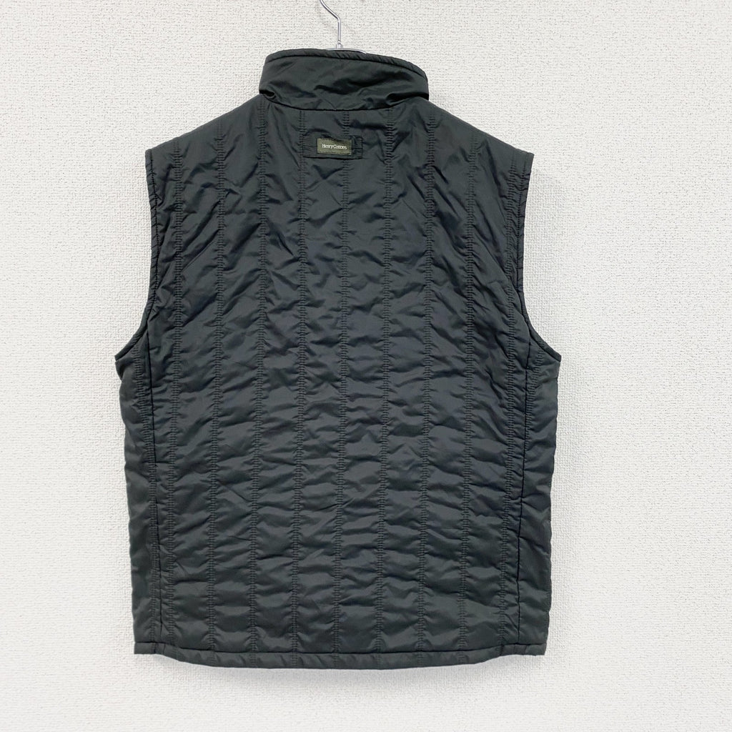Henry Cotton’s　ヘンリーコットンズ　フルジップナイロンベスト　中綿入り　黒　ブラック　46サイズ　古着