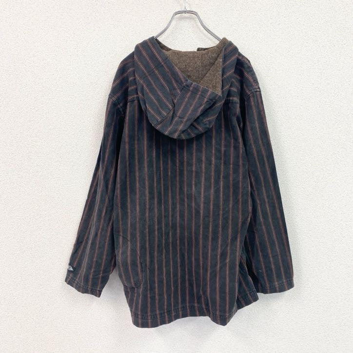 90s　DUB　メキシカンパーカー　ヴィンテージ　ストライプ柄　マルチカラー　紺　ネイビー　Mサイズ