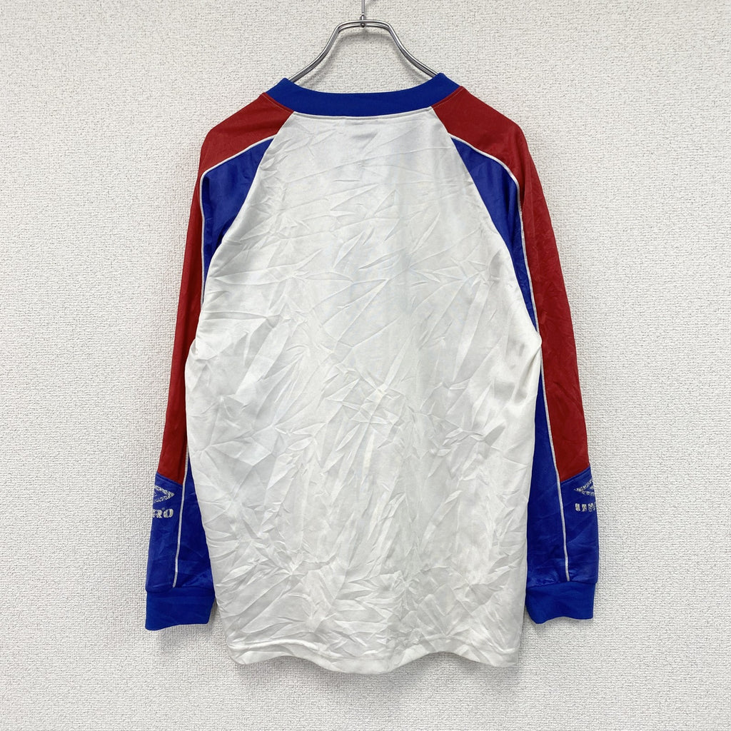 UMBRO　アンブロ　長袖ゲームTシャツ/ロンT　白　ホワイト　M-Lサイズ　古着