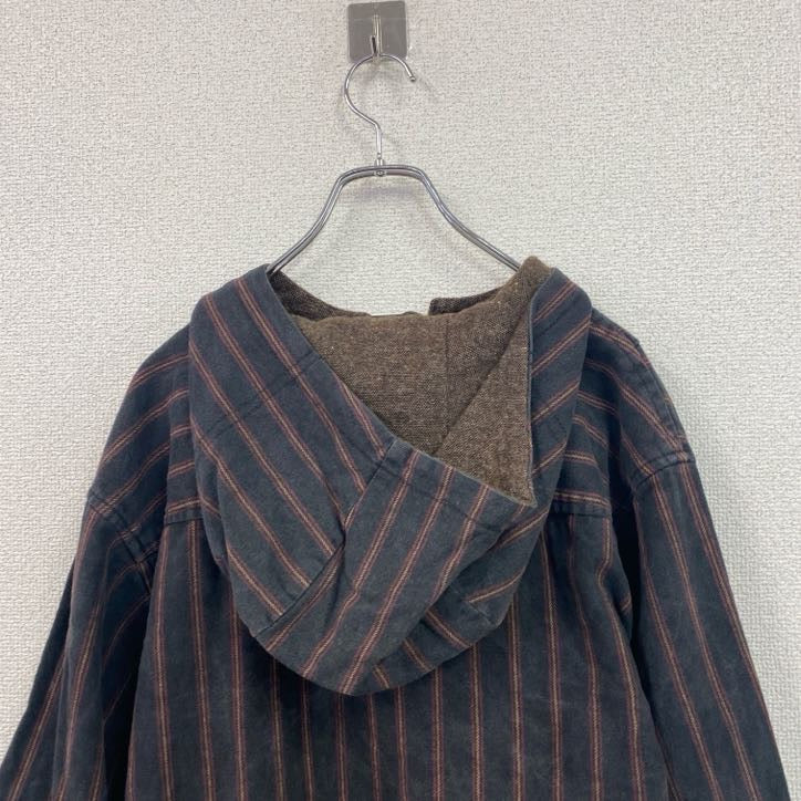 90s　DUB　メキシカンパーカー　ヴィンテージ　ストライプ柄　マルチカラー　紺　ネイビー　Mサイズ