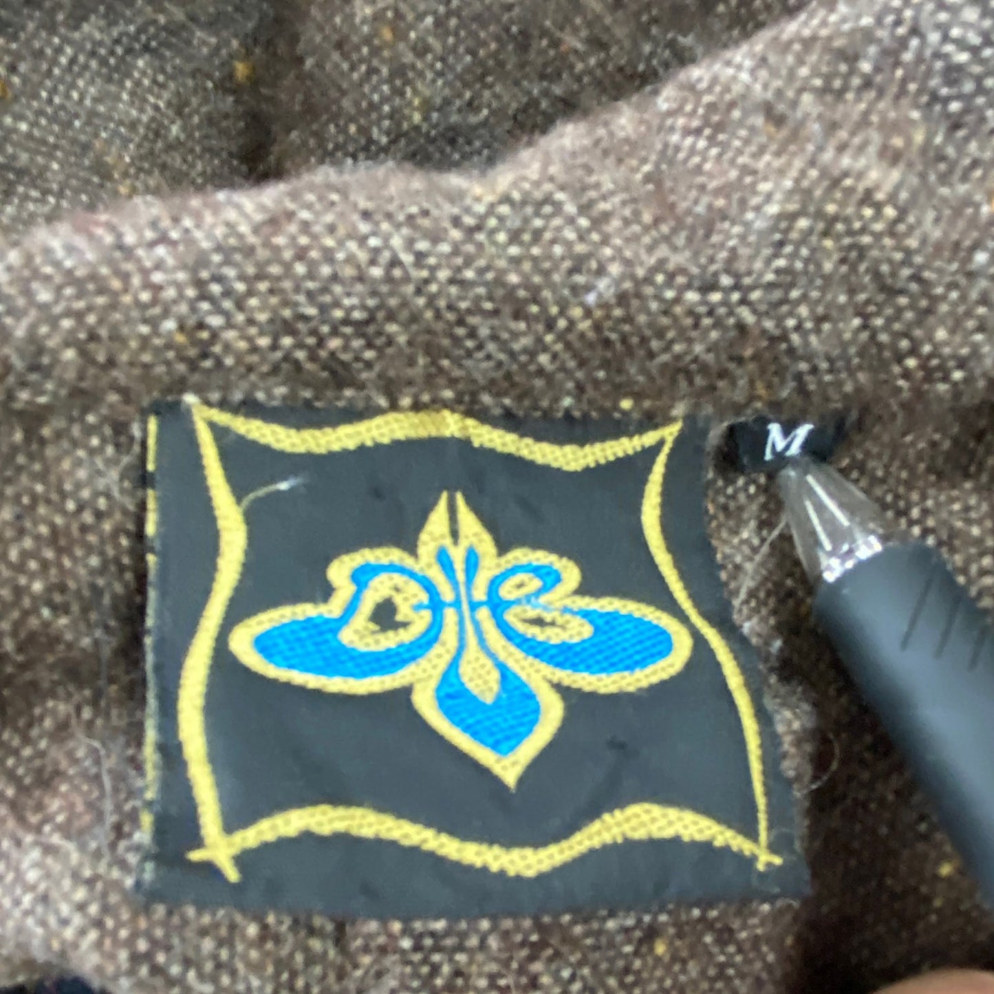 90s　DUB　メキシカンパーカー　ヴィンテージ　ストライプ柄　マルチカラー　紺　ネイビー　Mサイズ