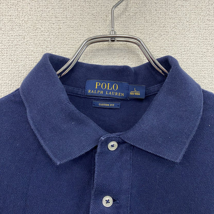 POLO RALPH LAUREN　ポロラルフローレン　半袖ポロシャツ　刺繡ロゴ　紺　ネイビー　Lサイズ