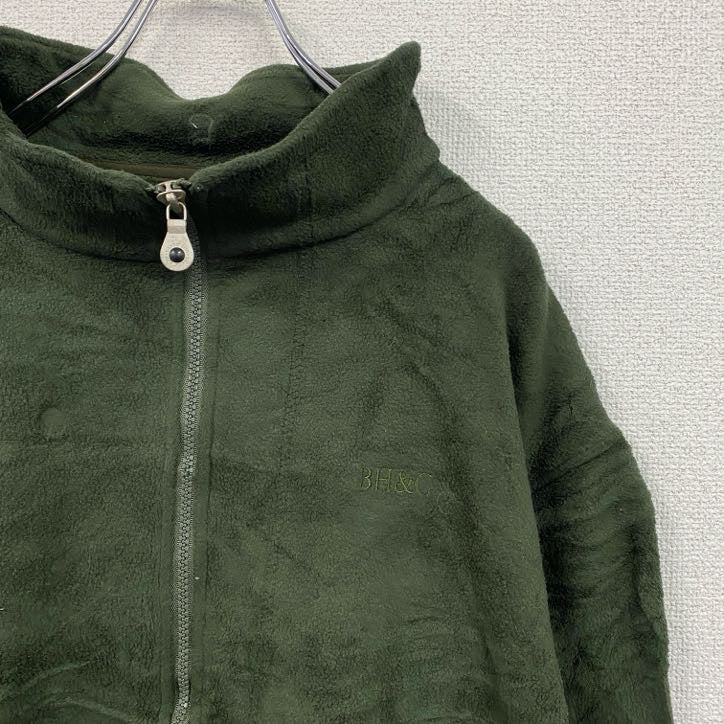 ～90s　LAND’S END　ランズエンド　フルジップフリースジャケット　ヴィンテージ　カーキ　Lサイズ　古着