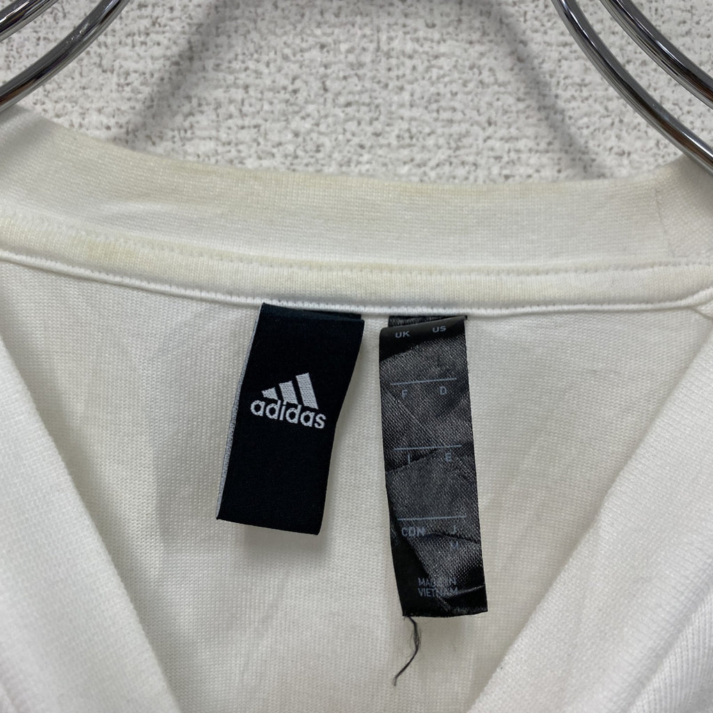 adidas　アディダス　長袖プリントTシャツ/ロンT　白　ホワイト　Mサイズ　古着