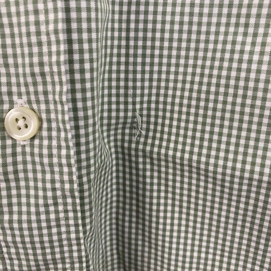 L.L.Bean　エルエルビーン　半袖ボタンダウンシャツ　ギンガムチェック柄　緑　グリーン　Mサイズ　古着