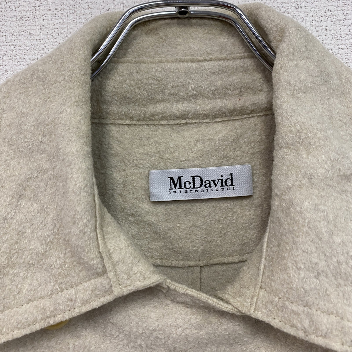 McDavid　マックデイビッド　ダブルブレストショートトレンチコート　ベージュ　イタリア製　46サイズ メンズ ウール 古着