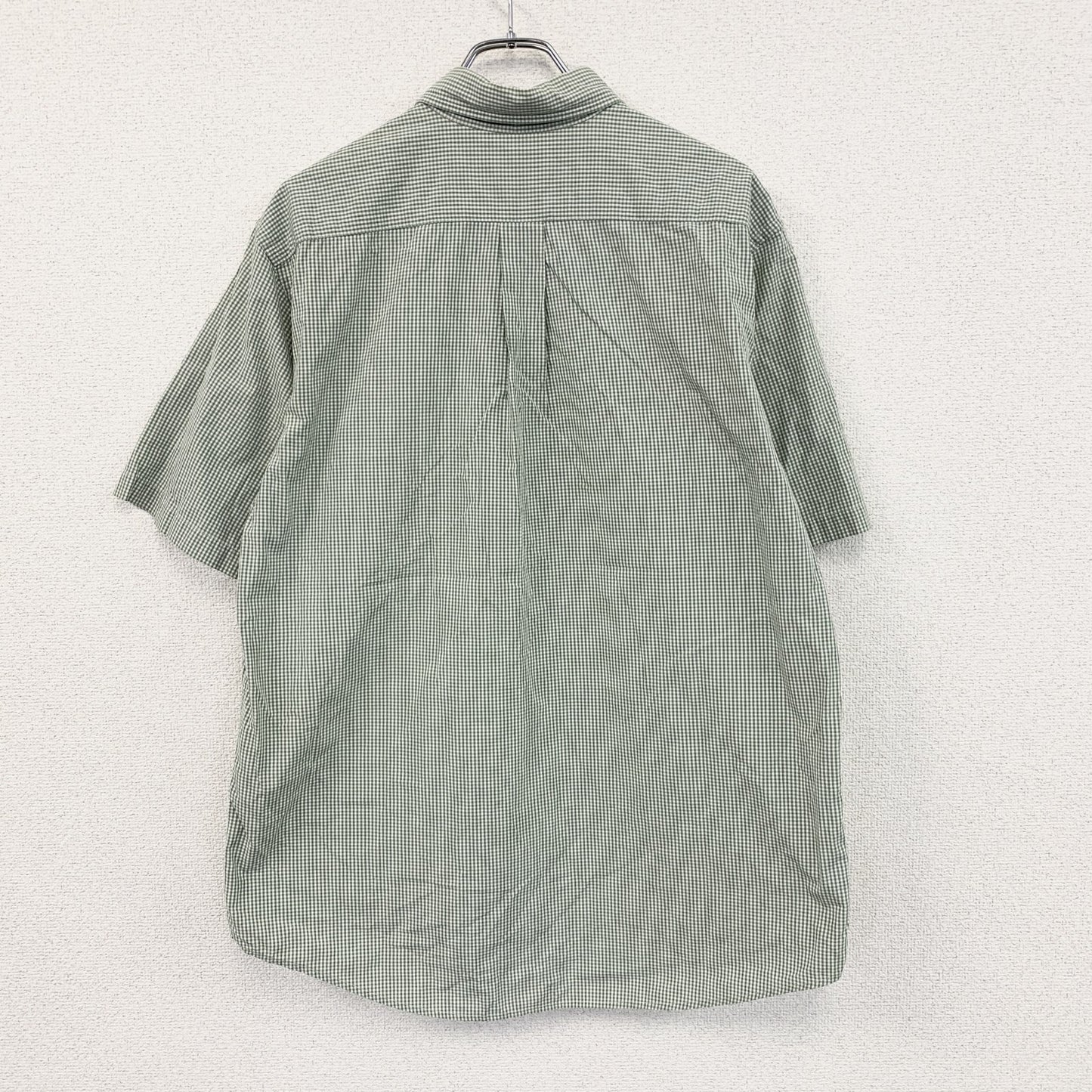 L.L.Bean　エルエルビーン　半袖ボタンダウンシャツ　ギンガムチェック柄　緑　グリーン　Mサイズ