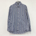 NAUTICA　ノーティカ　SANDED POPLIN　長袖ボタンダウンシャツ　ストライプ　マルチカラー　紺　ネイビー　Mサイズ