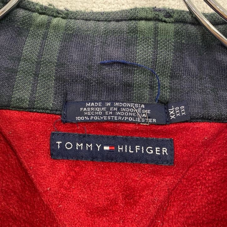 TOMMY HILFIGER　トミーヒルフィガー　ハーフジップフリースジャケット　赤　レッド　2XLサイズ　古着