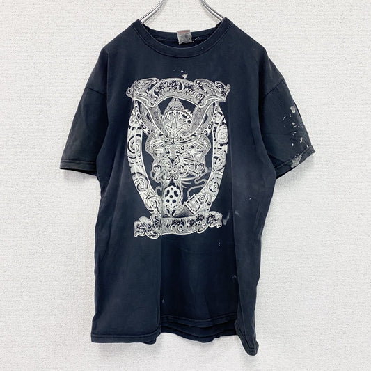 FRUIT OF THE LOOM　フルーツオブザルーム　半袖プリントTシャツ　黒　ブラック　Lサイズ