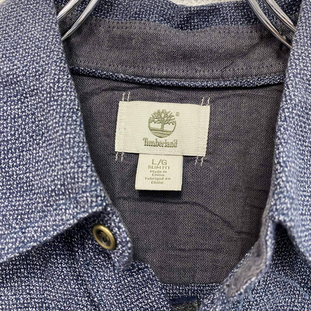 Timberland　ティンバーランド　長袖シャツ　エルボーパッチ　紺　ネイビー　Lサイズ