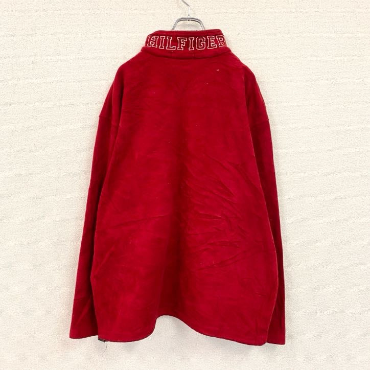 TOMMY HILFIGER　トミーヒルフィガー　ハーフジップフリースジャケット　赤　レッド　2XLサイズ　古着