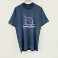FRUIT OF THE LOOM　フルーツオブザルーム　半袖プリントTシャツ　シングルステッチ　紺　ネイビー　Lサイズ カットソー メンズ コットン 古着