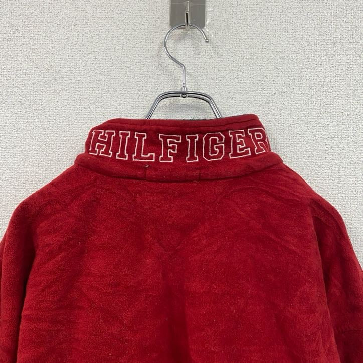TOMMY HILFIGER　トミーヒルフィガー　ハーフジップフリースジャケット　赤　レッド　2XLサイズ　古着