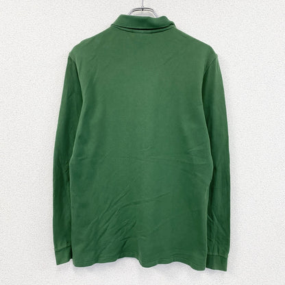 LACOSTE　ラコステ　長袖ポロシャツ　刺ロゴ　無地　緑　グリーン　Mサイズ