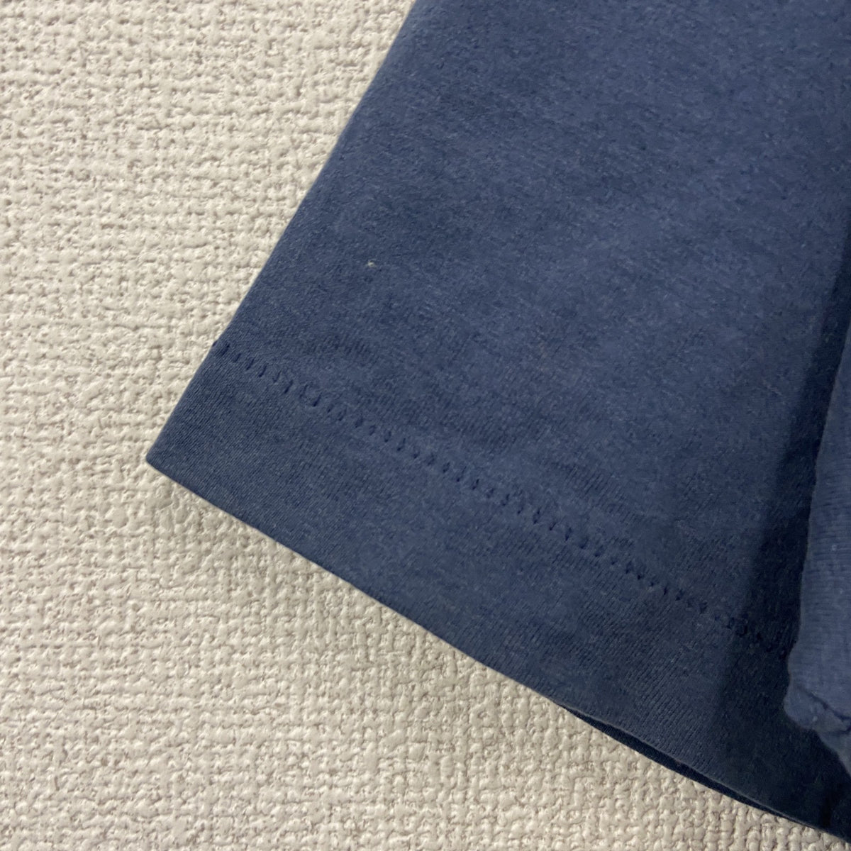 FRUIT OF THE LOOM　フルーツオブザルーム　半袖プリントTシャツ　シングルステッチ　紺　ネイビー　Lサイズ カットソー メンズ コットン 古着