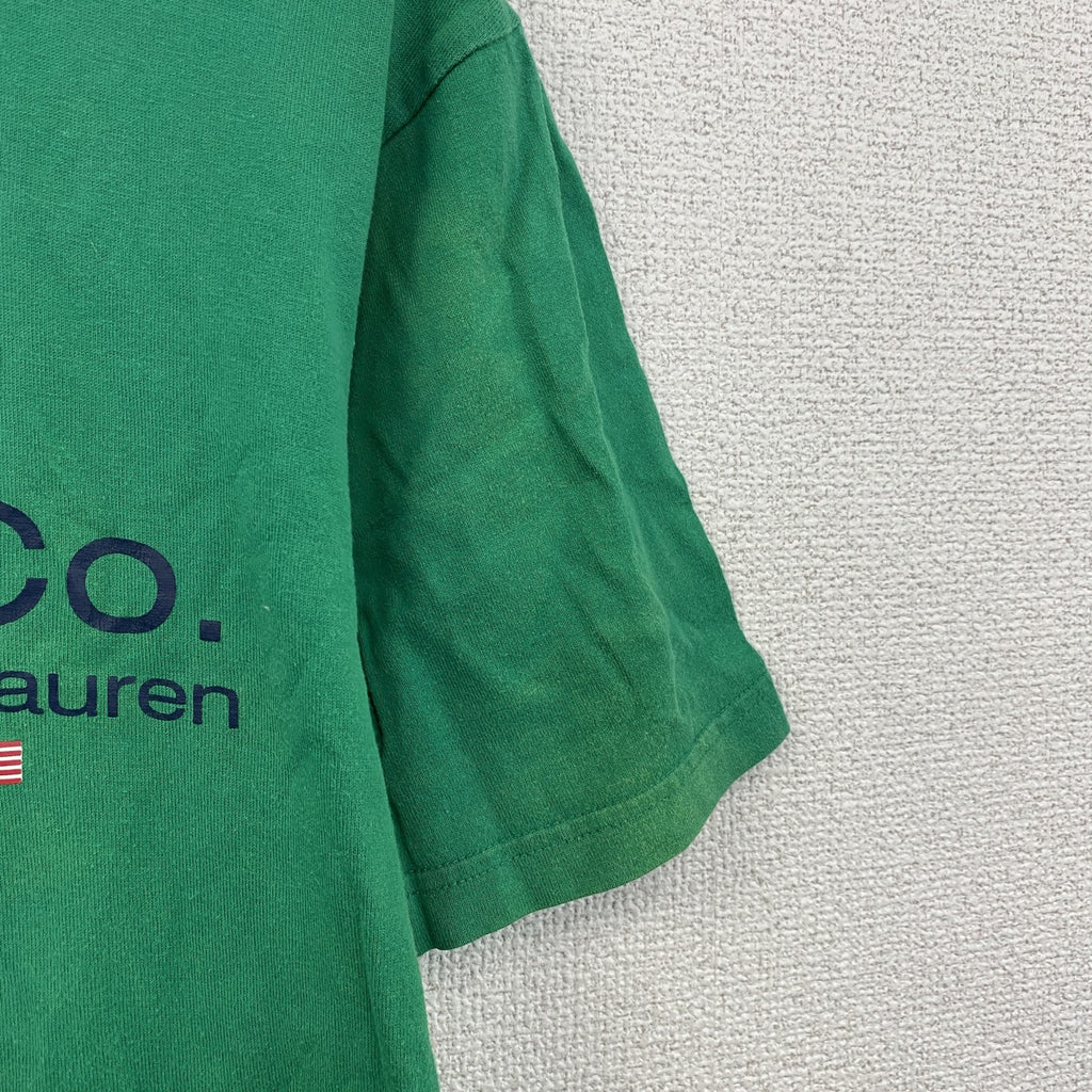 ～00s　POLO JEANS CO.　ポロジーンズ　半袖プリントTシャツ　デカロゴ　ヴィンテージ　緑　グリーン　