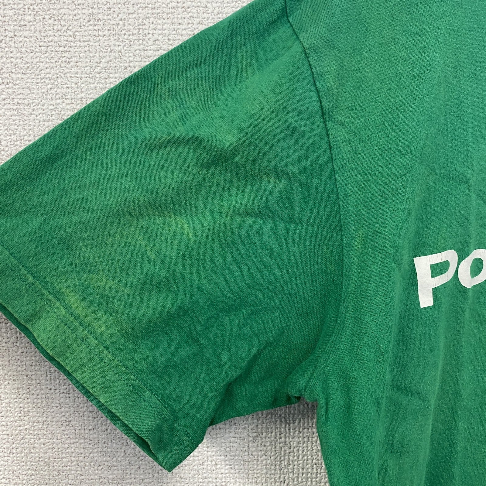 ～00s　POLO JEANS CO.　ポロジーンズ　半袖プリントTシャツ　デカロゴ　ヴィンテージ　緑　グリーン　