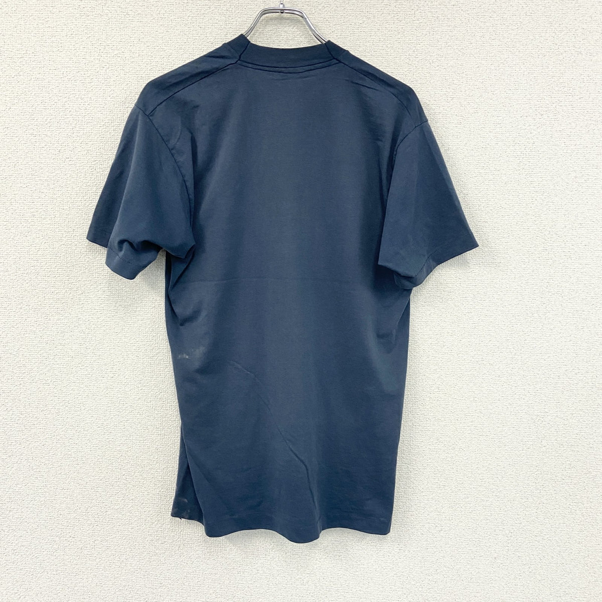 FRUIT OF THE LOOM　フルーツオブザルーム　半袖プリントTシャツ　シングルステッチ　紺　ネイビー　Lサイズ カットソー メンズ コットン 古着
