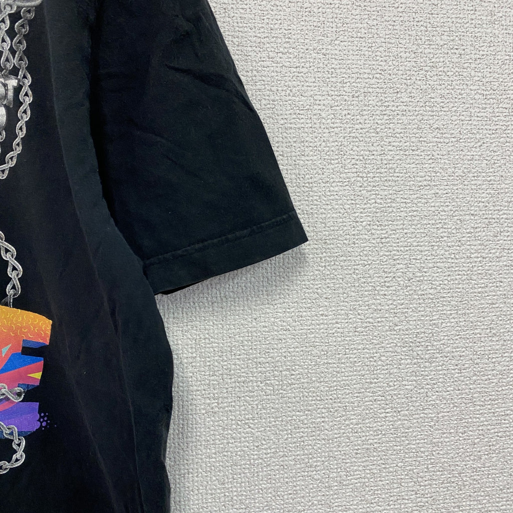 NIKE　ナイキ　半袖プリントTシャツ　スウッシュ　3連プリント　黒　ブラック　古着