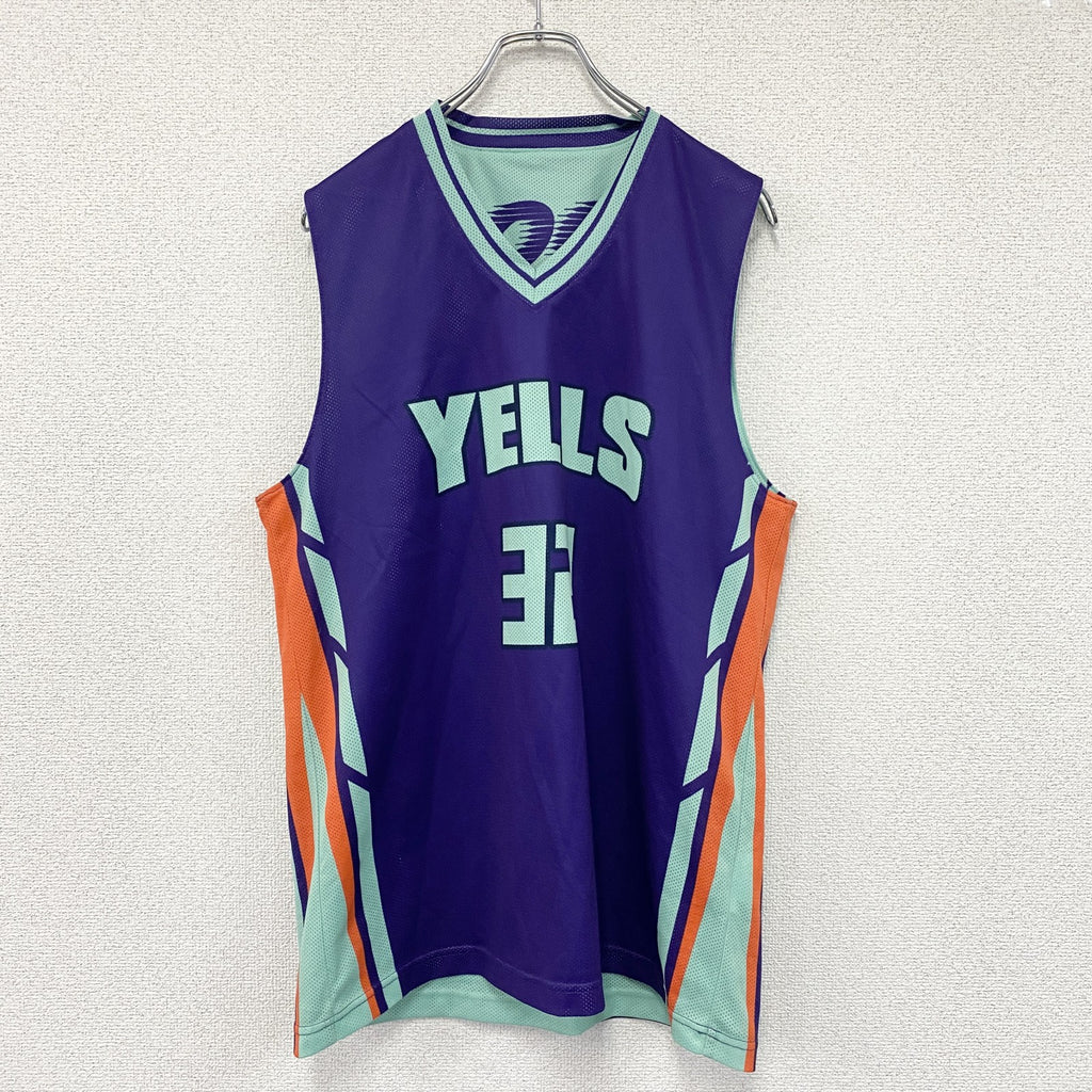 TRES　YELLS　ビブス　ゼッケン　リバーシブル　紫　パープル　水色　ライトブルー　Oサイズ　古着