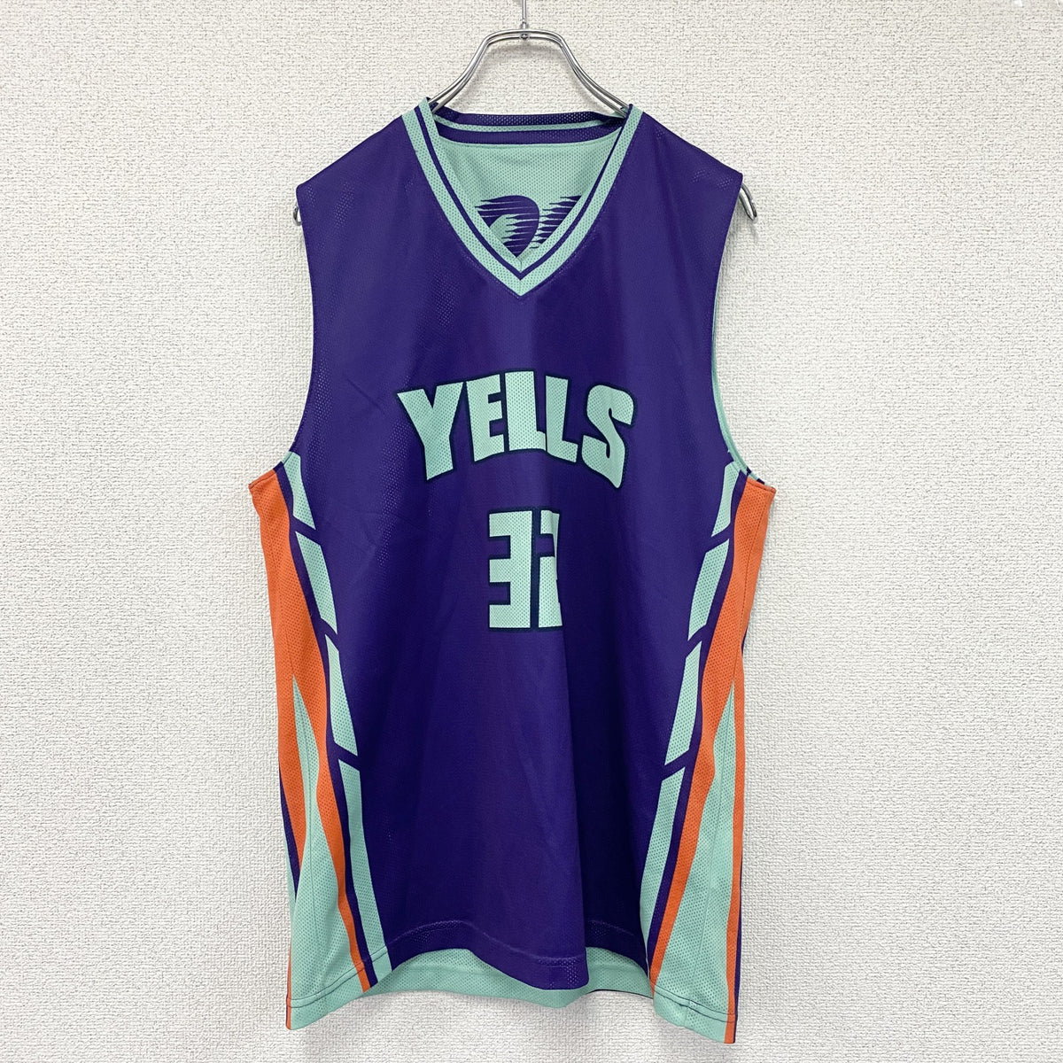 TRES　YELLS　ビブス　ゼッケン　リバーシブル　紫　パープル　水色　ライトブルー　Oサイズ　古着