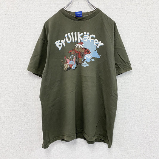 Hauptstadt Helden　ハオプシュタットヘルデン　半袖プリントTシャツ　カーキ　Lサイズ　