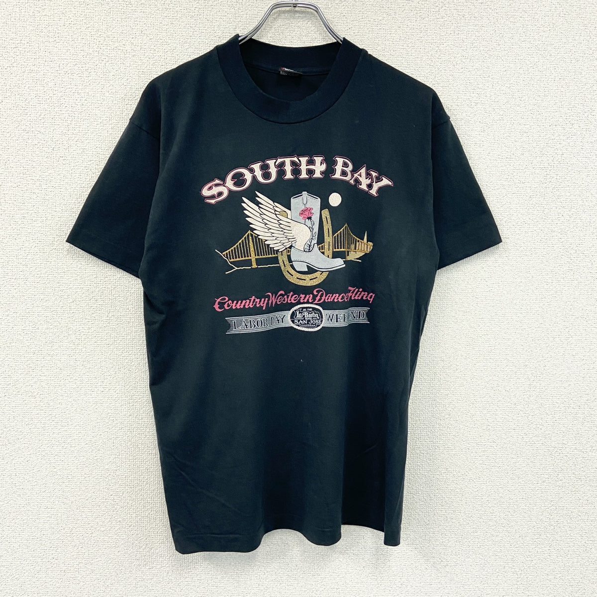 SCREEN STARS　スクリーンスターズ　半袖プリントTシャツ　シングルステッチ　黒　ブラック　Lサイズ カットソー メンズ コットン 古着