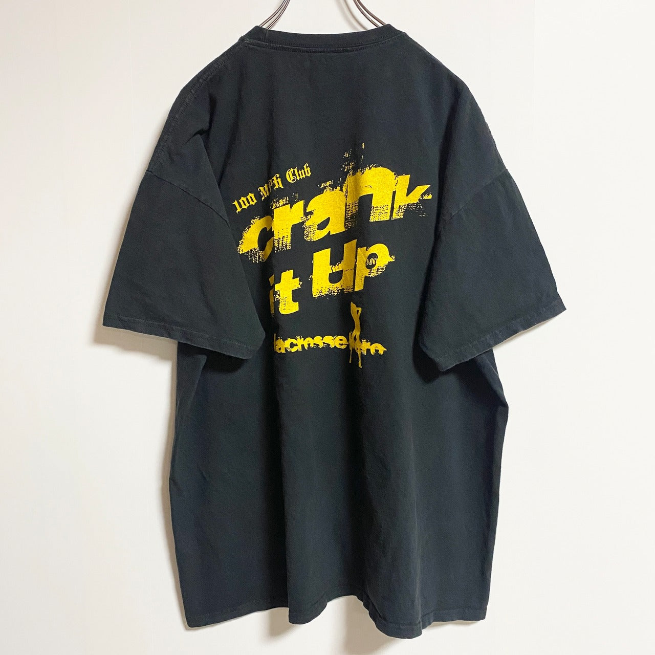 古着 used　半袖デザインTシャツ　バックプリント　クルーネック　黒　ブラック　春夏服　メンズ　レディース