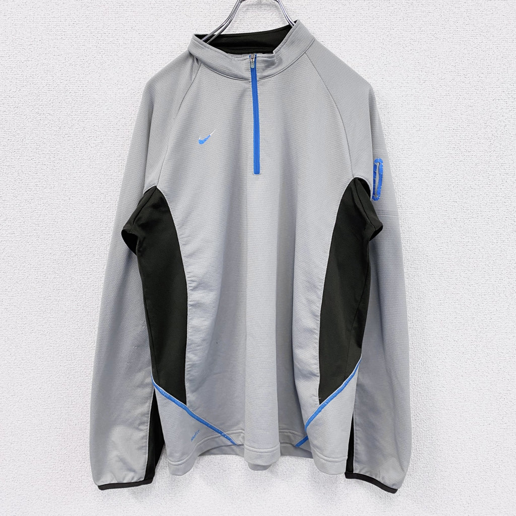 NIKE　ナイキ　ハーフジップ長袖Tシャツ/ロンT　灰色　グレー　XLサイズ　古着