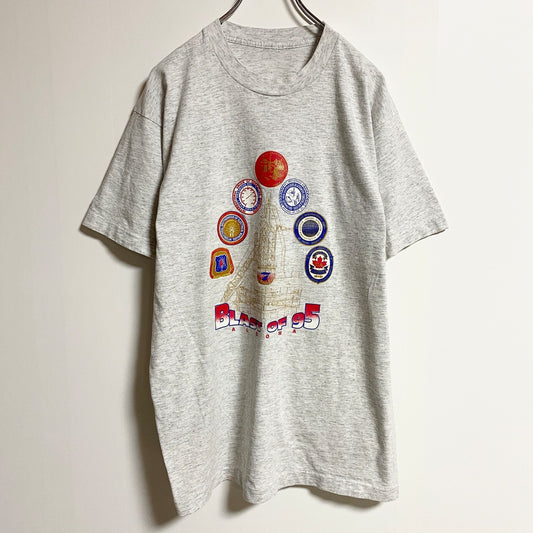 古着 used　90s　半袖プリントTシャツ　クルーネック　シングルステッチ　ALGOMA　グレー　春夏服　ヴィンテージ