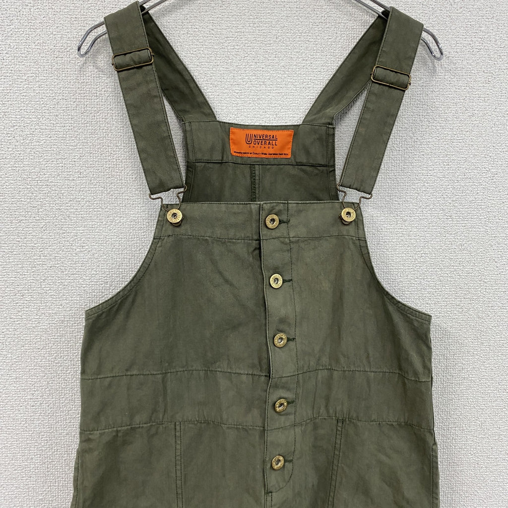 UNIVERSAL OVERALL　ユニバーサルオーバーオール　サロペットワンピース　カーキ　Fサイズ　古着