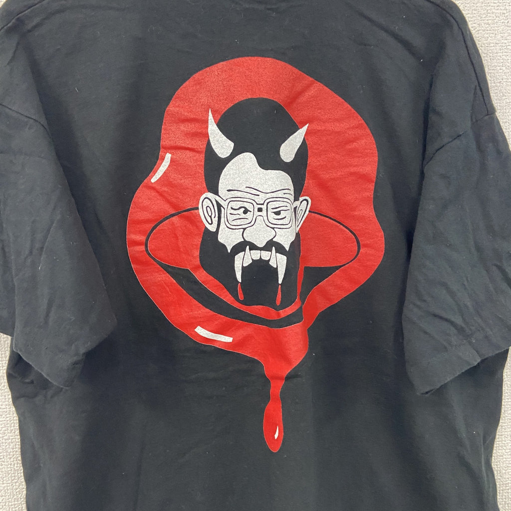 FRUIT OF THE LOOM　フルーツオブザルーム　半袖プリントTシャツ　シングルステッチ　黒　ブラック　XLサイズ カットソー メンズ コットン 古着
