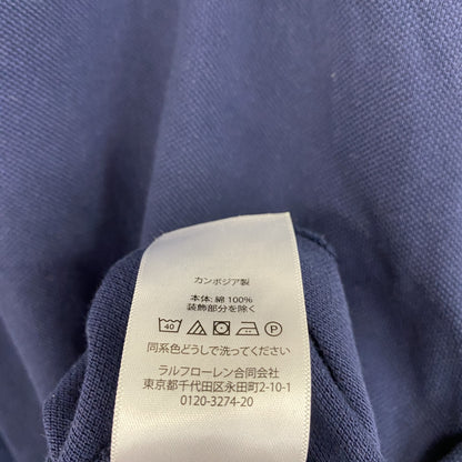 Polo Ralph Laure　ポロラルフローレン　長袖ポロシャツ　刺ロゴ　無地　紺　ネイビー　XLサイズ