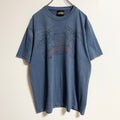 半袖プリントTシャツ　クルーネック　龍　ドラゴン　青　ブルー　Y2K　春夏服　ビッグシルエット　XLサイズ　古着