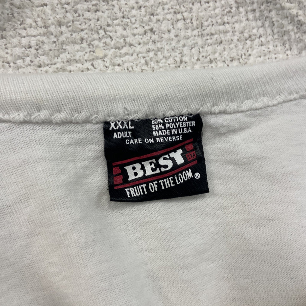 FRUIT OF THE LOOM　フルーツオブザルーム　半袖プリントTシャツ　シングルステッチ　白　ホワイト　3XLサイズ カットソー メンズ コットン 古着