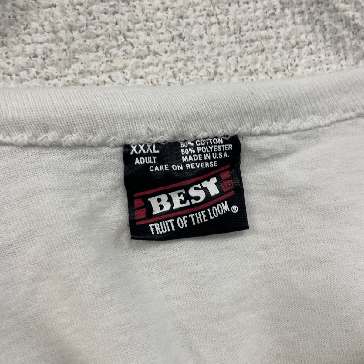 FRUIT OF THE LOOM　フルーツオブザルーム　半袖プリントTシャツ　シングルステッチ　白　ホワイト　3XLサイズ カットソー メンズ コットン 古着