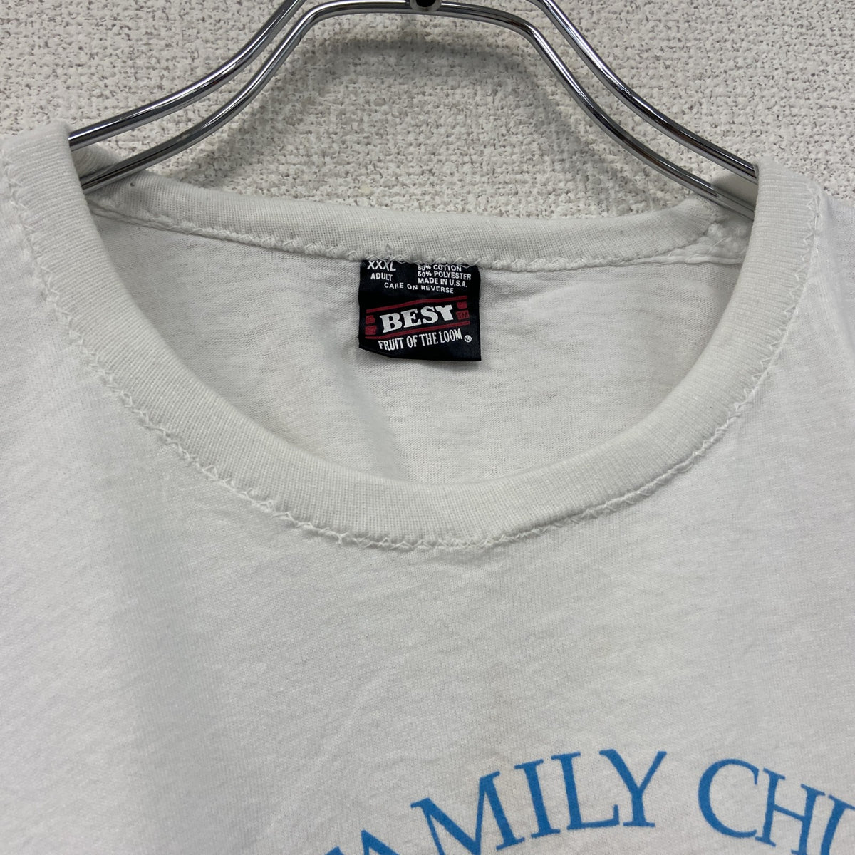 FRUIT OF THE LOOM　フルーツオブザルーム　半袖プリントTシャツ　シングルステッチ　白　ホワイト　3XLサイズ カットソー メンズ コットン 古着