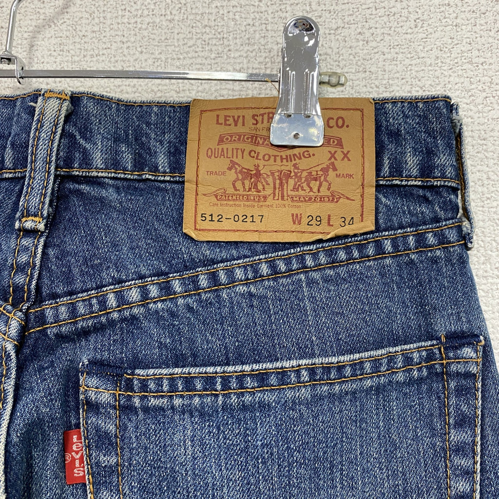 90s　Levi's　リーバイス　512-0217　デニムパンツ/ジーンズ　縦落ち　ジップフライ　インディゴ　日本製　W29サイズ　古着