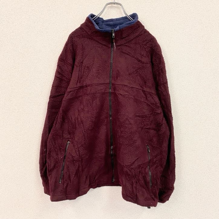 ～90s　Cabela's　カベラス　フルジップフリースジャケット　ヴィンテージ　ボルドー　XLサイズ　古着
