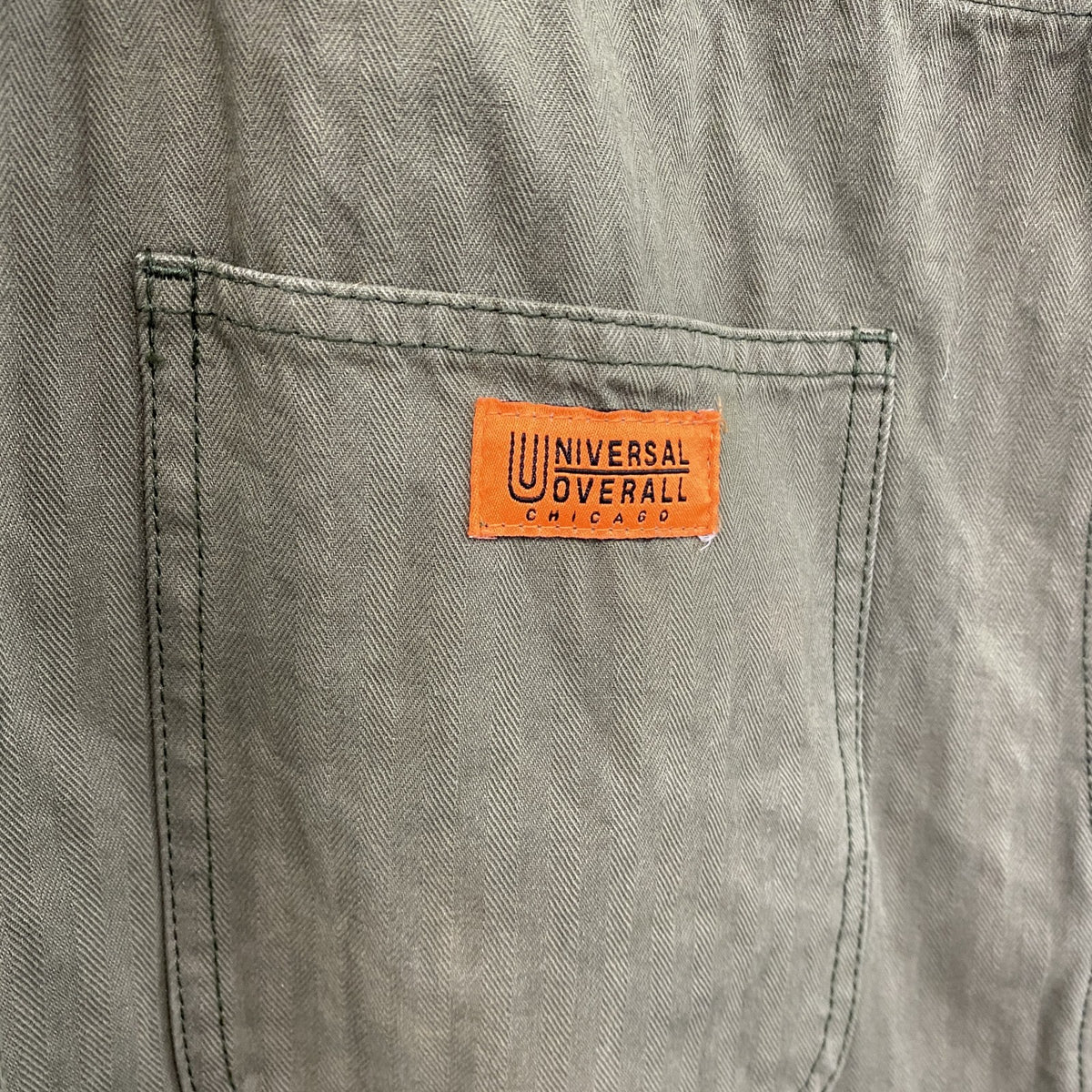 UNIVERSAL OVERALL　ユニバーサルオーバーオール　サロペットワンピース　カーキ　Fサイズ　古着