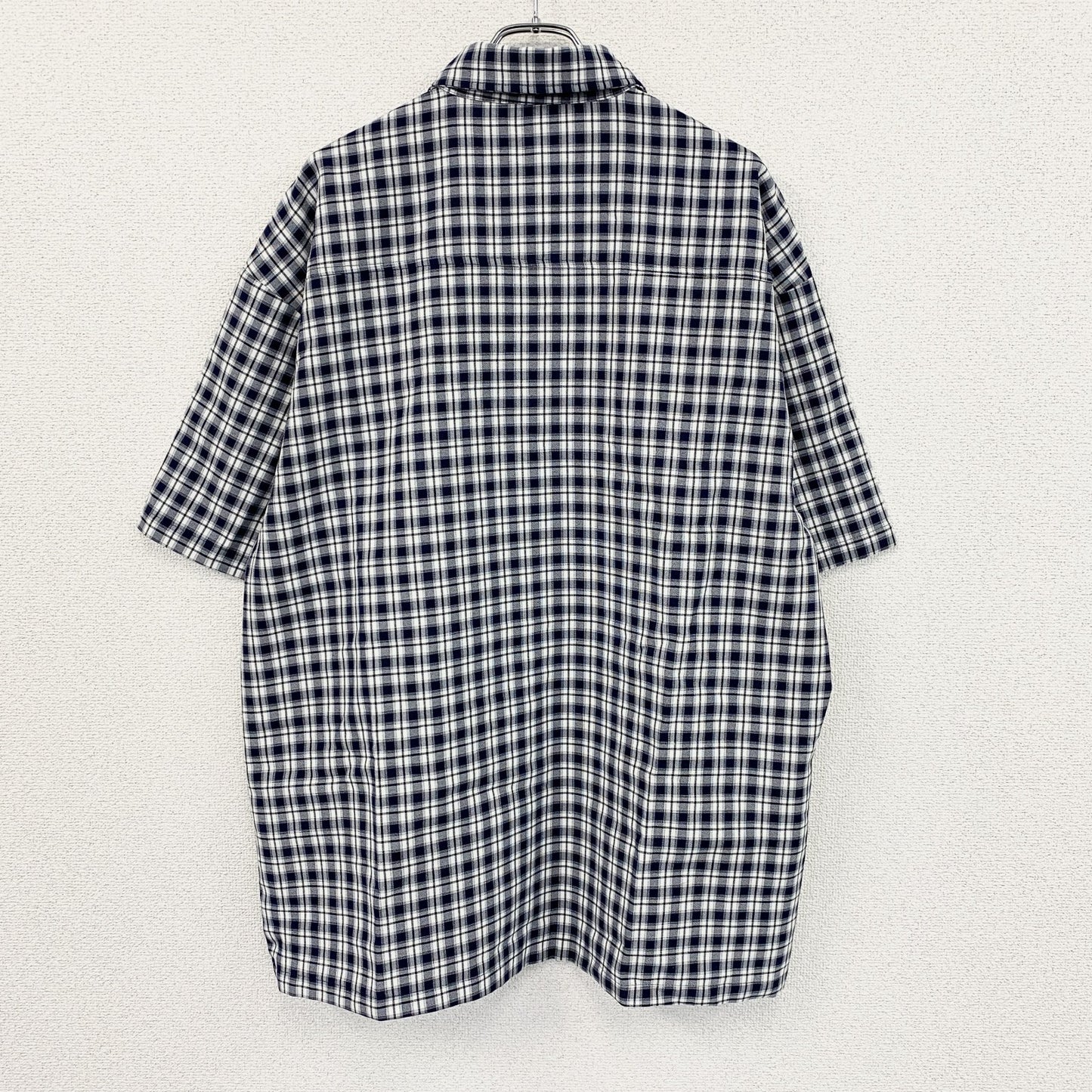 CalTop　キャルトップ　半袖シャツ　チェック柄　紺　ネイビー　2XLサイズ