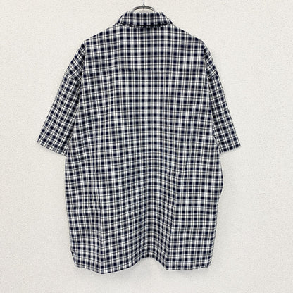 CalTop　キャルトップ　半袖シャツ　チェック柄　紺　ネイビー　2XLサイズ