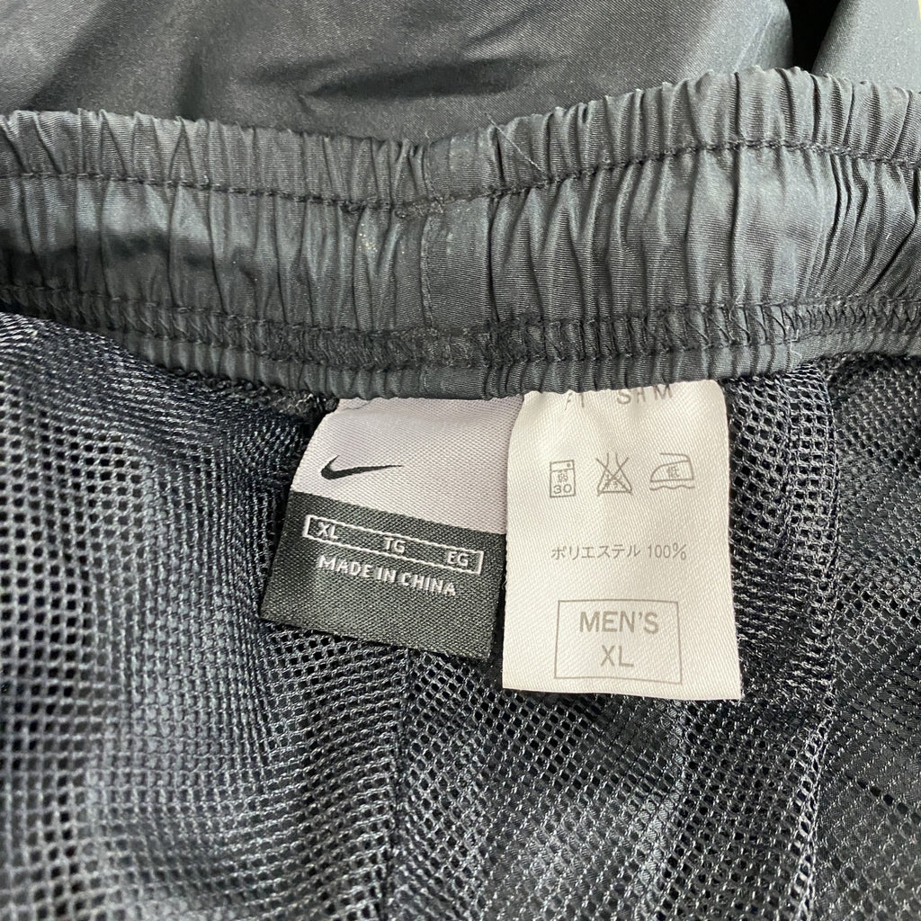 00s　NIKE　ナイキ　イージーパンツ　ウィンドブレーカーパンツ　スウッシュ　ナイロン　黒　ブラック　XLサイズ　古着