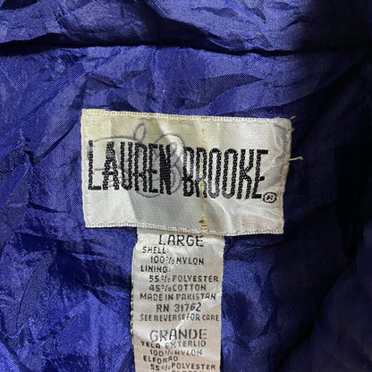 古着 used　LAUREN BROOKE　柄ナイロンジャケット　ブルゾン　アウター　ウインドブレーカー　レトロ　Lサイズ