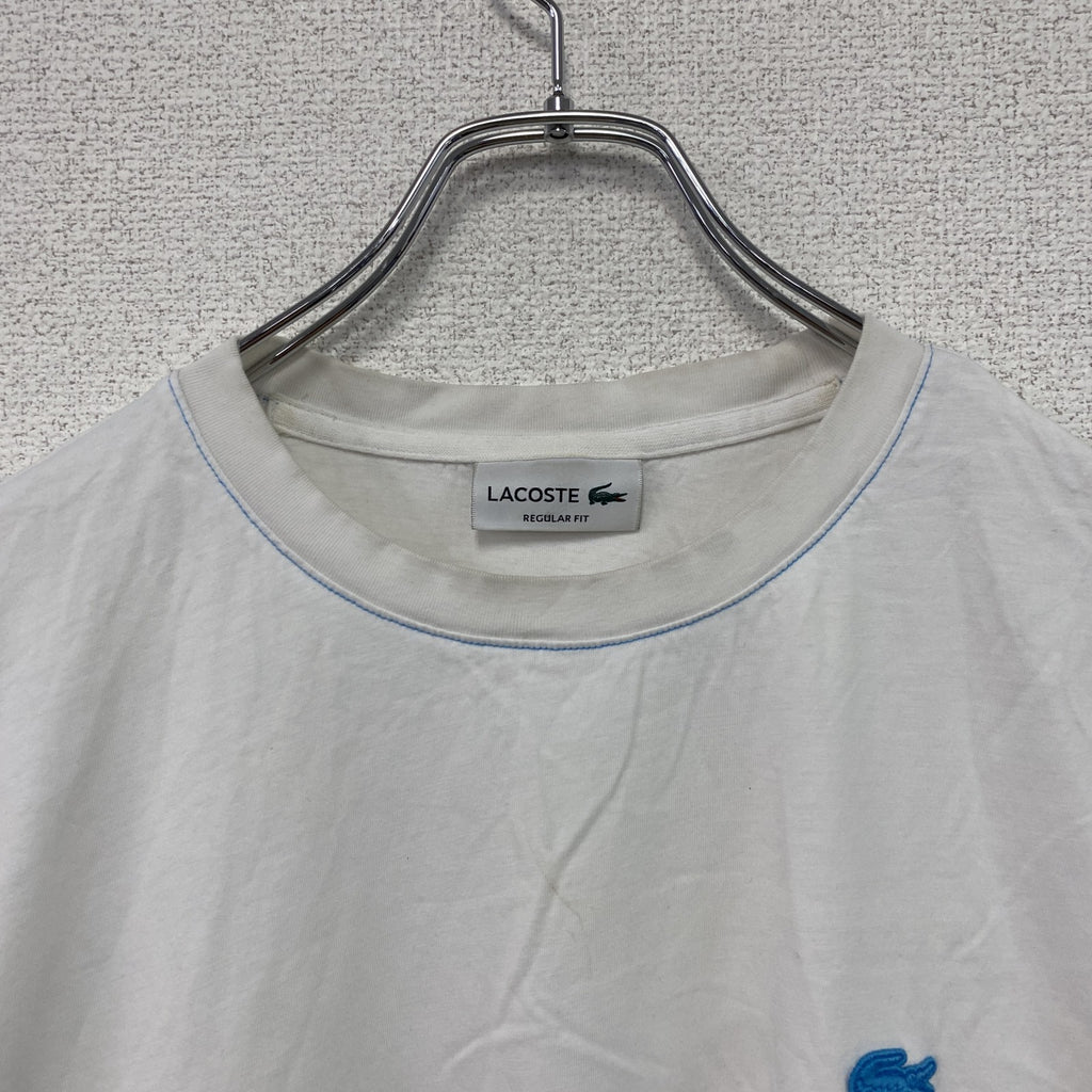 LACOSTE　ラコステ　半袖Tシャツ　刺ロゴ　白　ホワイト　Lサイズ　古着