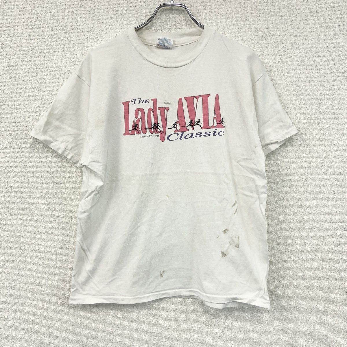 Hanes　ヘインズ　半袖プリントTシャツ　シングルステッチ　白　ホワイト　Lサイズ カットソー メンズ コットン 古着