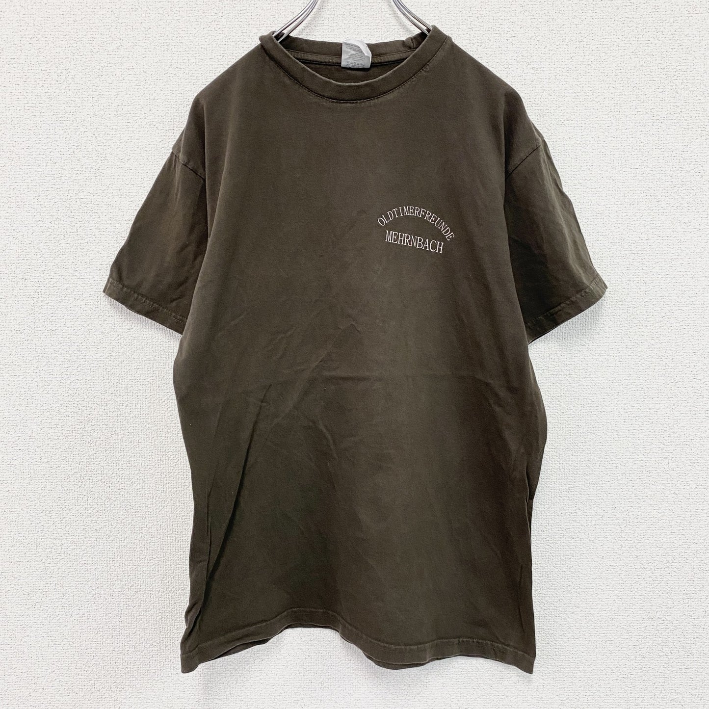 B＆C　半袖プリントTシャツ　ユーロ　茶色　ブラウン　Mサイズ