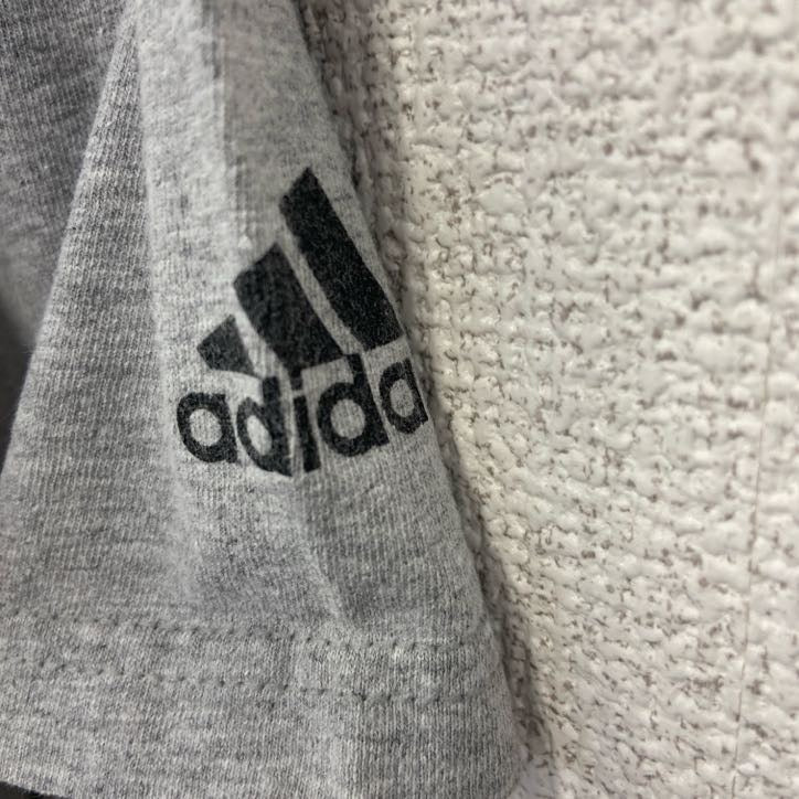 adidas アディダス　半袖プリントTシャツ　グレー　灰色　シッソンヴィル　インディアンズ サッカー　Lサイズ　古着